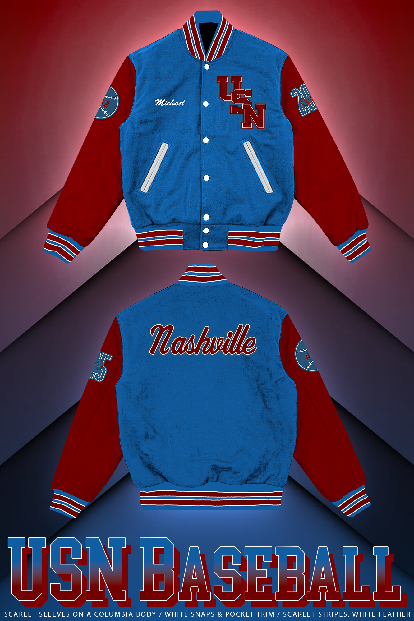 ！！mantle様！近鉄バファローズ フルスナップ ナイロン スタジャン 紺 赤 University School of Nashville – HJ Nashville Letter Jackets